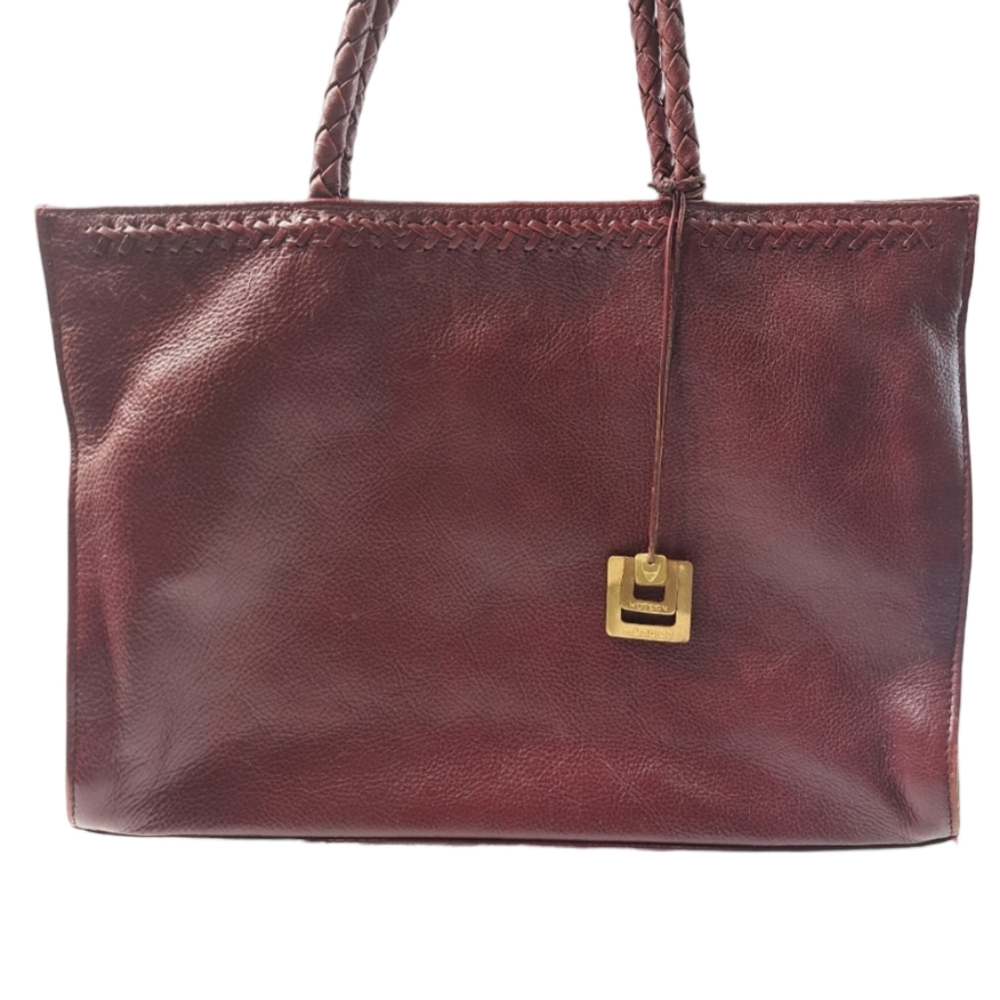 Vintage Hidesign Genuine Leather Women's Burgundy Shoulder Bag - Picture 3 of 16